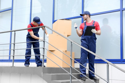 Office removals team preparing a commercial move in Fulham