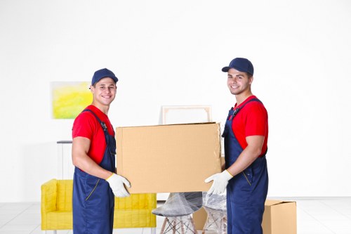 Office furniture and equipment prepared for a Fulham commercial move