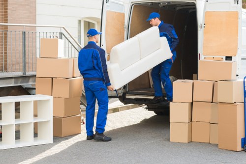 Local commercial movers handling office equipment in Fulham