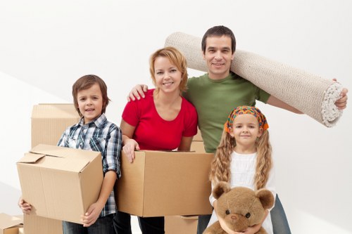Careful packing and furniture moving in a Fulham flat