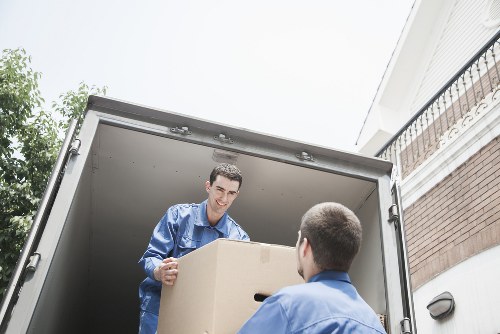 Boxes and furniture prepared for a local Fulham apartment relocation