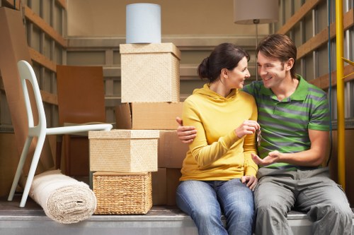 Packing boxes and furniture for removal truck hire in Fulham